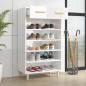 vidaXL Mueble zapatero madera contrachapada blanco brillo 60x35x105 cm vidaXL Mueble zapatero madera contrachapada blanco brillo 60x35x105 cm
