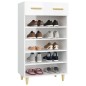 vidaXL Mueble zapatero madera contrachapada blanco brillo 60x35x105 cm vidaXL Mueble zapatero madera contrachapada blanco brillo 60x35x105 cm