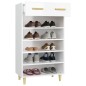 vidaXL Mueble zapatero madera contrachapada blanco brillo 60x35x105 cm vidaXL Mueble zapatero madera contrachapada blanco brillo 60x35x105 cm