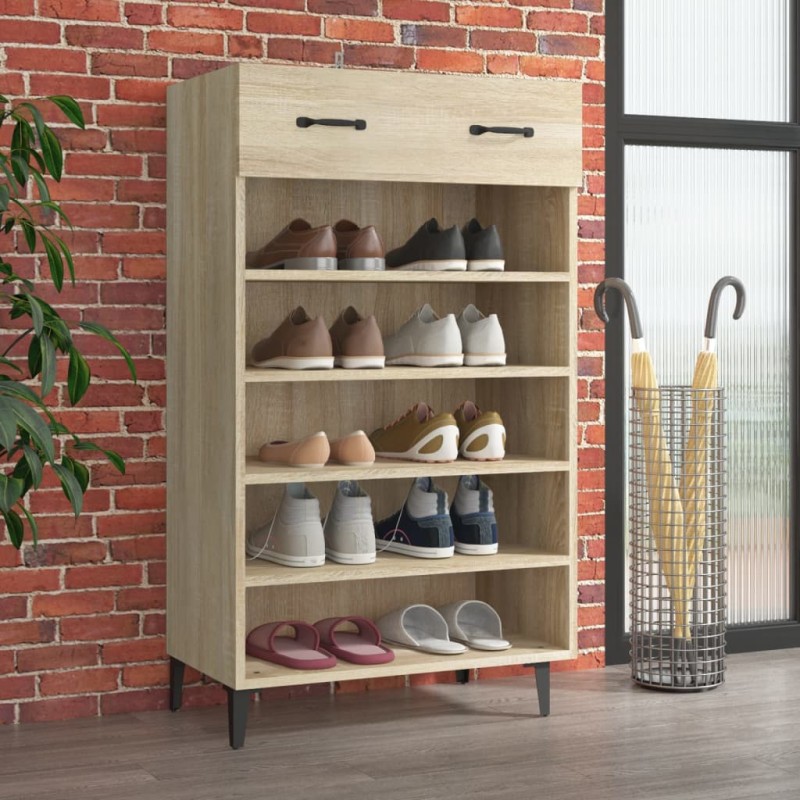 vidaXL Mueble zapatero madera contrachapada roble Sonoma 60x35x105 cm vidaXL Mueble zapatero madera contrachapada roble Sonoma 60x35x105 cm