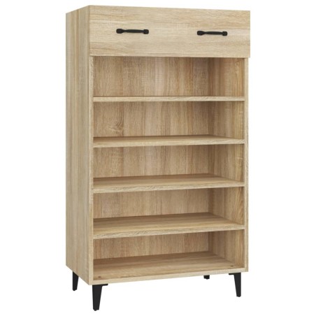 vidaXL Mueble zapatero madera contrachapada roble Sonoma 60x35x105 cm