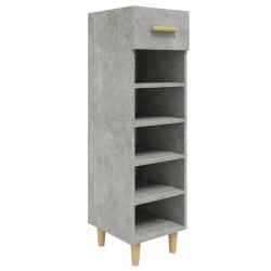 vidaXL Mueble zapatero madera contrachapada gris hormigón 30x35x105 cm