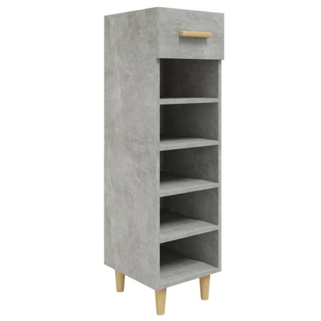 vidaXL Mueble zapatero madera contrachapada gris hormigón 30x35x105 cm