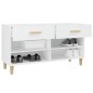 vidaXL Mueble zapatero de madera contrachapada blanco 102x35x55 cm vidaXL Mueble zapatero de madera contrachapada blanco 102x35x55 cm