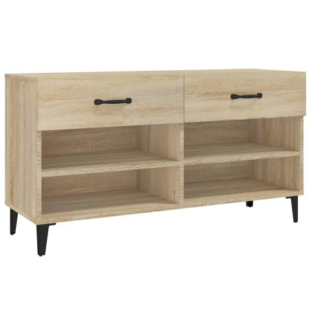 vidaXL Mueble zapatero madera contrachapada roble Sonoma 102x35x55 cm