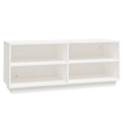 vidaXL Armario zapatero de madera maciza de pino blanco 110x34x45 cm