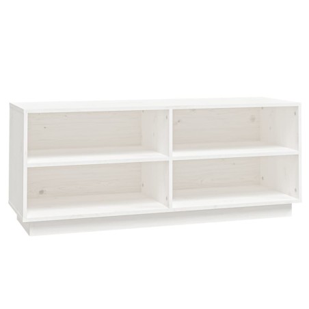 vidaXL Armario zapatero de madera maciza de pino blanco 110x34x45 cm