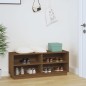 vidaXL Armario zapatero madera maciza de pino marrón miel 110x34x45 cm