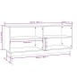 vidaXL Armario zapatero madera maciza de pino marrón miel 110x34x45 cm