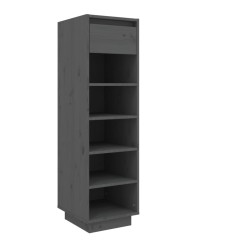 vidaXL Mueble zapatero de madera maciza de pino gris 30x34x105 cm