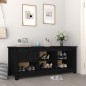 vidaXL Mueble zapatero de madera maciza de pino negro 110x38x45,5 cm vidaXL Mueble zapatero de madera maciza de pino negro 110x38x45,5 cm