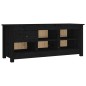 vidaXL Mueble zapatero de madera maciza de pino negro 110x38x45,5 cm vidaXL Mueble zapatero de madera maciza de pino negro 110x38x45,5 cm