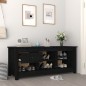 vidaXL Mueble zapatero de madera maciza de pino negro 110x38x45,5 cm vidaXL Mueble zapatero de madera maciza de pino negro 110x38x45,5 cm