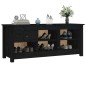 vidaXL Mueble zapatero de madera maciza de pino negro 110x38x45,5 cm vidaXL Mueble zapatero de madera maciza de pino negro 110x38x45,5 cm
