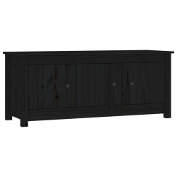 vidaXL Mueble zapatero de madera maciza de pino negro 110x38x45,5 cm