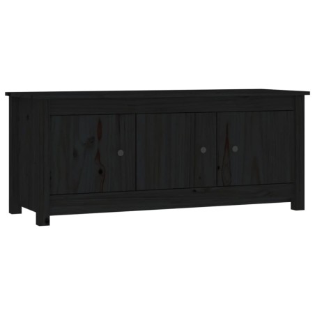 vidaXL Mueble zapatero de madera maciza de pino negro 110x38x45,5 cm