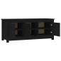 vidaXL Mueble zapatero de madera maciza de pino negro 110x38x45,5 cm vidaXL Mueble zapatero de madera maciza de pino negro 110x38x45,5 cm