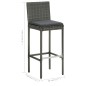 vidaXL Conjunto de bar para jardín 5 piezas con cojines gris vidaXL Conjunto de bar para jardín 5 piezas con cojines gris