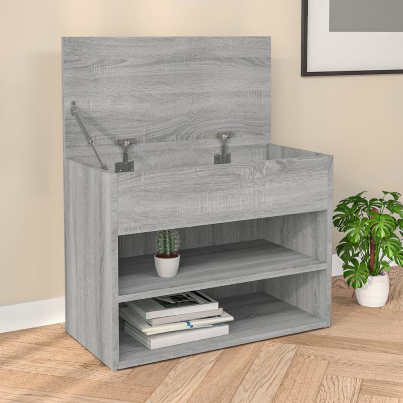 vidaXL Banco zapatero madera contrachapada gris Sonoma 60x30x45 cm vidaXL Banco zapatero madera contrachapada gris Sonoma 60x30x45 cm