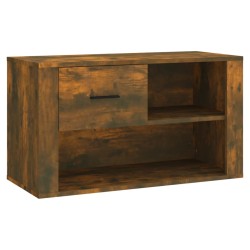 vidaXL Mueble zapatero madera contrachapada roble ahumado 80x35x45 cm