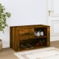 vidaXL Mueble zapatero madera contrachapada roble ahumado 80x35x45 cm vidaXL Mueble zapatero madera contrachapada roble ahumado 80x35x45 cm