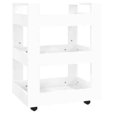 vidaXL Carrito de cocina madera contrachapada blanco brillo 60x45x80cm