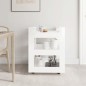 vidaXL Carrito de cocina madera contrachapada blanco brillo 60x45x80cm vidaXL Carrito de cocina madera contrachapada blanco brillo 60x45x80cm