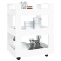 vidaXL Carrito de cocina madera contrachapada blanco brillo 60x45x80cm vidaXL Carrito de cocina madera contrachapada blanco brillo 60x45x80cm