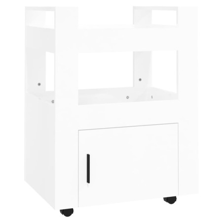 vidaXL Carrito de cocina madera contrachapada blanco brillo 60x45x80cm