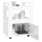 vidaXL Carrito de cocina madera contrachapada blanco brillo 60x45x80cm