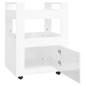 vidaXL Carrito de cocina madera contrachapada blanco brillo 60x45x80cm