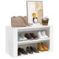 vidaXL Mueble zapatero madera contrachapada blanco brillo 75x35x45 cm vidaXL Mueble zapatero madera contrachapada blanco brillo 75x35x45 cm