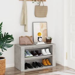 vidaXL Mueble zapatero madera contrachapada gris hormigón 75x35x45 cm