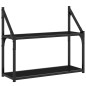 vidaXL Estantería pared 2 niveles madera ingeniería negro 60x21x51 cm vidaXL Estantería pared 2 niveles madera ingeniería negro 60x21x51 cm