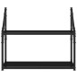 vidaXL Estantería pared 2 niveles madera ingeniería negro 60x21x51 cm vidaXL Estantería pared 2 niveles madera ingeniería negro 60x21x51 cm