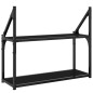 vidaXL Estantería pared 2 niveles madera ingeniería negro 60x21x51 cm vidaXL Estantería pared 2 niveles madera ingeniería negro 60x21x51 cm