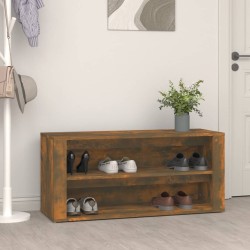vidaXL Mueble zapatero madera contrachapada roble ahumado 100x35x45 cm
