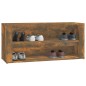 vidaXL Mueble zapatero madera contrachapada roble ahumado 100x35x45 cm vidaXL Mueble zapatero madera contrachapada roble ahumado 100x35x45 cm