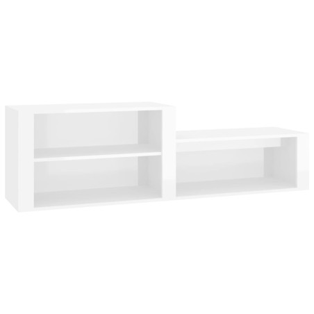 vidaXL Mueble zapatero madera contrachapada blanco brillo 150x35x45 cm