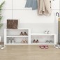 vidaXL Mueble zapatero madera contrachapada blanco brillo 150x35x45 cm vidaXL Mueble zapatero madera contrachapada blanco brillo 150x35x45 cm