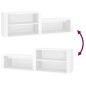 vidaXL Mueble zapatero madera contrachapada blanco brillo 150x35x45 cm vidaXL Mueble zapatero madera contrachapada blanco brillo 150x35x45 cm