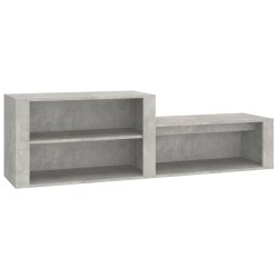 vidaXL Mueble zapatero madera contrachapada gris hormigón 150x35x45 cm