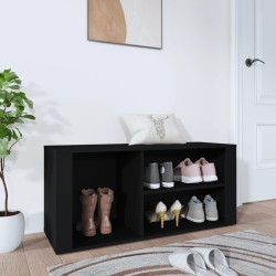 vidaXL Mueble zapatero madera contrachapada negro 100x35x45 cm