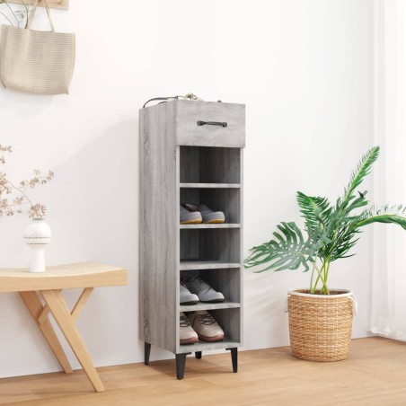 vidaXL Mueble zapatero madera contrachapada gris Sonoma 30x35x105 cm