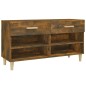 vidaXL Mueble zapatero madera contrachapada roble ahumado 102x35x55 cm vidaXL Mueble zapatero madera contrachapada roble ahumado 102x35x55 cm