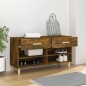 vidaXL Mueble zapatero madera contrachapada roble ahumado 102x35x55 cm vidaXL Mueble zapatero madera contrachapada roble ahumado 102x35x55 cm