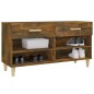 vidaXL Mueble zapatero madera contrachapada roble ahumado 102x35x55 cm vidaXL Mueble zapatero madera contrachapada roble ahumado 102x35x55 cm