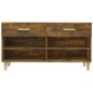 vidaXL Mueble zapatero madera contrachapada roble ahumado 102x35x55 cm vidaXL Mueble zapatero madera contrachapada roble ahumado 102x35x55 cm