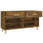 vidaXL Mueble zapatero madera contrachapada roble ahumado 102x35x55 cm vidaXL Mueble zapatero madera contrachapada roble ahumado 102x35x55 cm