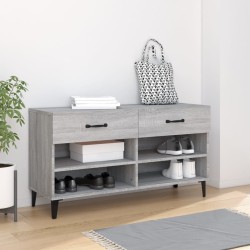 vidaXL Mueble zapatero madera contrachapada gris Sonoma 102x35x55 cm